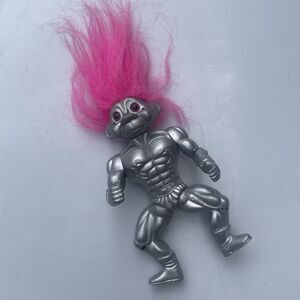 Vintage 1992 Troll Force SILVER Pink Hair RARE Future Fighter TNT kids‎ toy READ